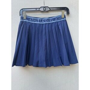Athleta Girl Pleat Perfect Skort XL 14 Blue Navy Pleated Tennis Active
